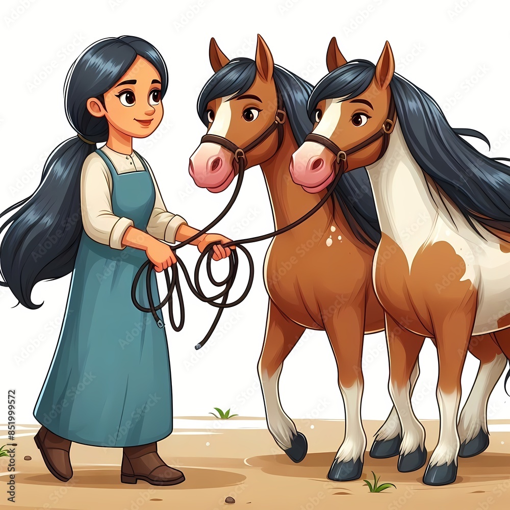 Hold your horses, English idiom. A person holding the reins of several horses, trying to calm them. Hold your horses, English idiom. A person holding the reins of several horses, trying to calm them.