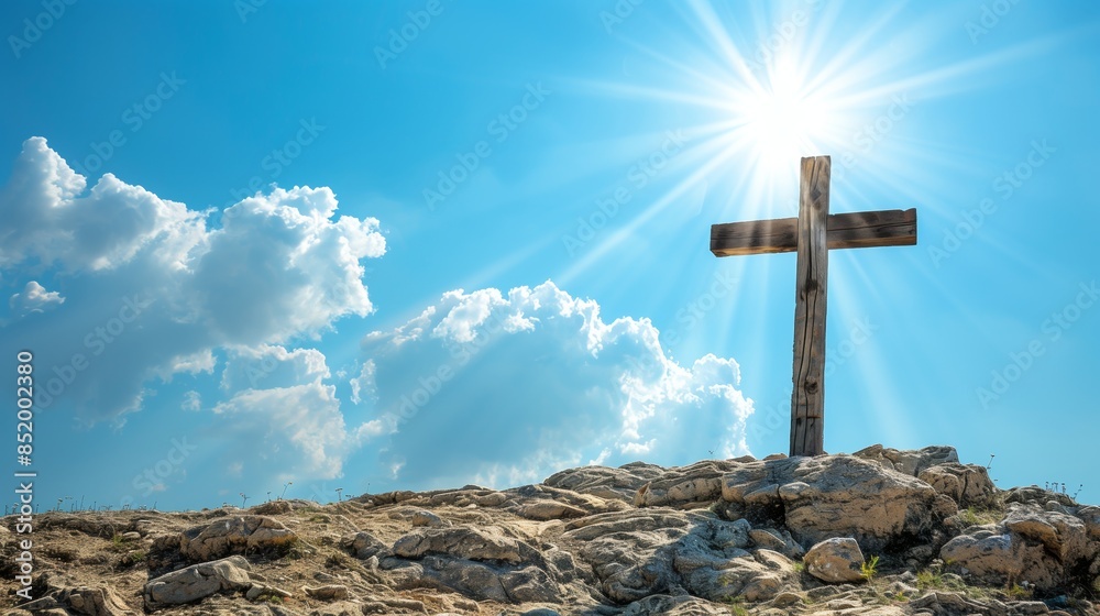 christian cross on the top of a mountain
christian cross on the top of a mountain