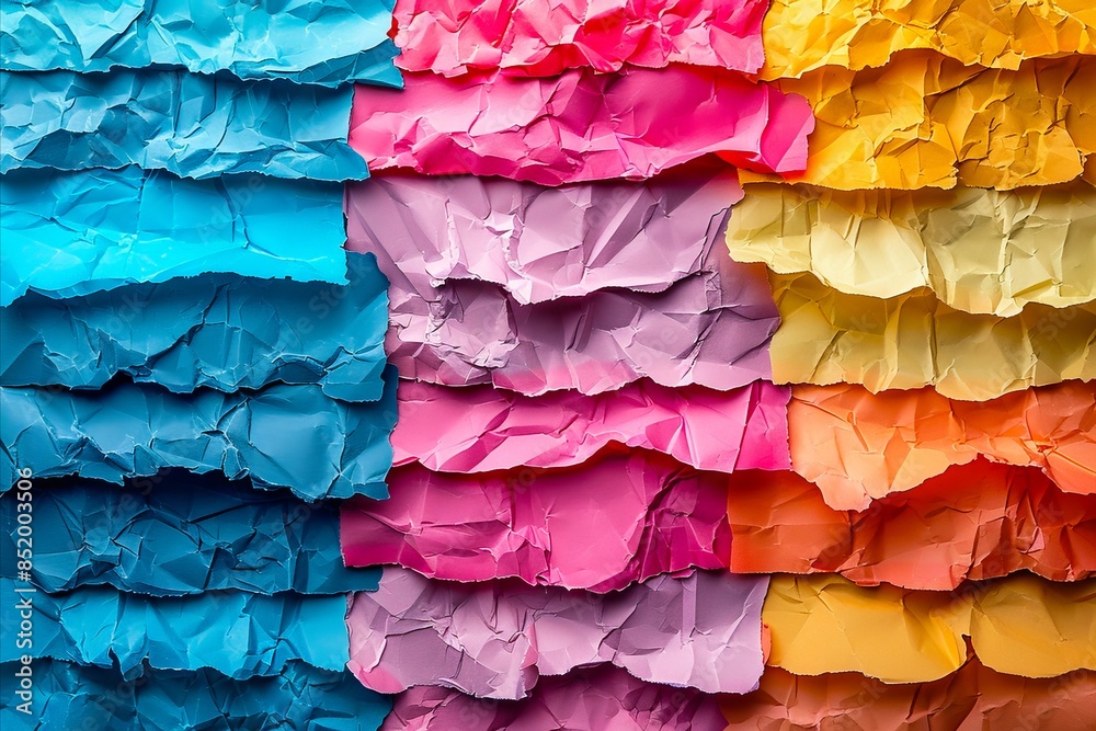 A colorful background of crumpled paper. A colorful background of crumpled paper.