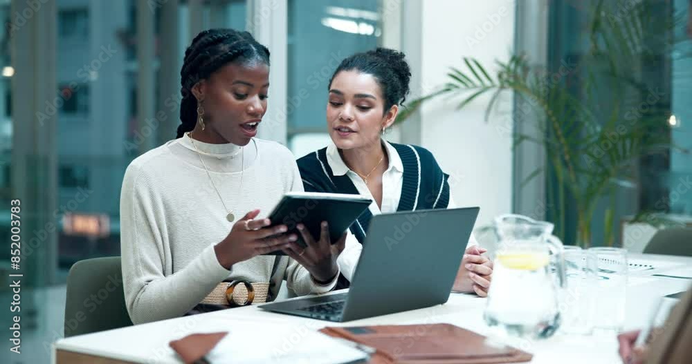 Business women, discussion and tablet for financial report, review and collaboration. Communication, brainstorming and company growth team, graphs and charts with group for project planning Business women, discussion and tablet for financial report, review and collaboration. Communication, brainstorming and company growth team, graphs and charts with group for project planning