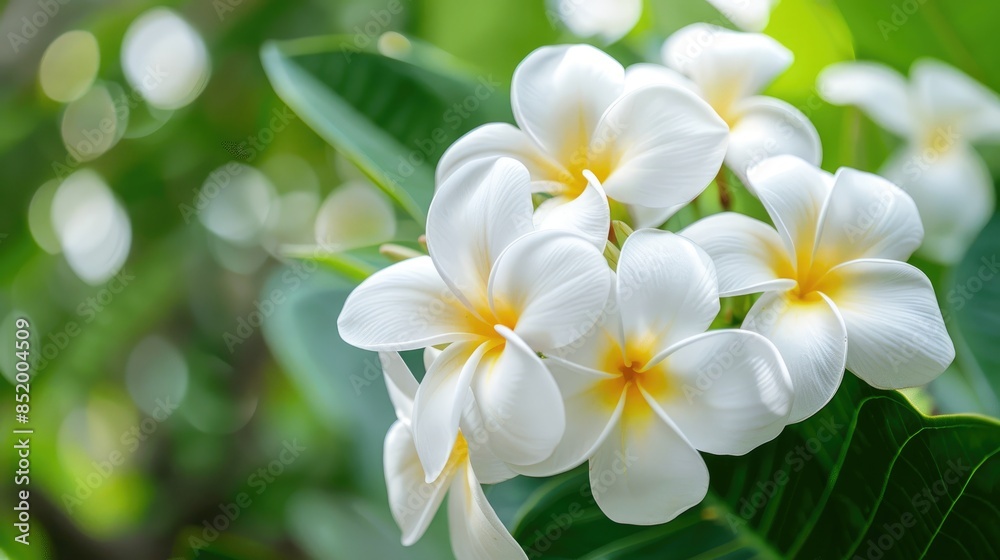 White Plumeria Flowers in Natural Settings White Plumeria Flowers in Natural Settings