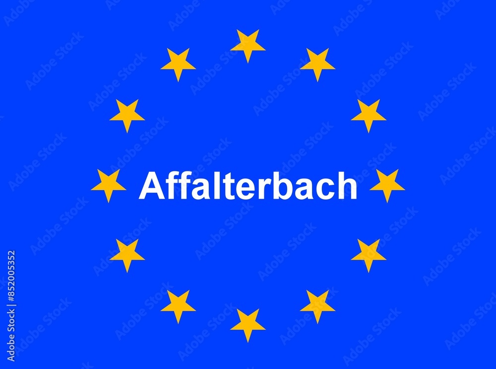 Illustration einer Europaflagge mit der Aufschrift Illustration einer Europaflagge mit der Aufschrift