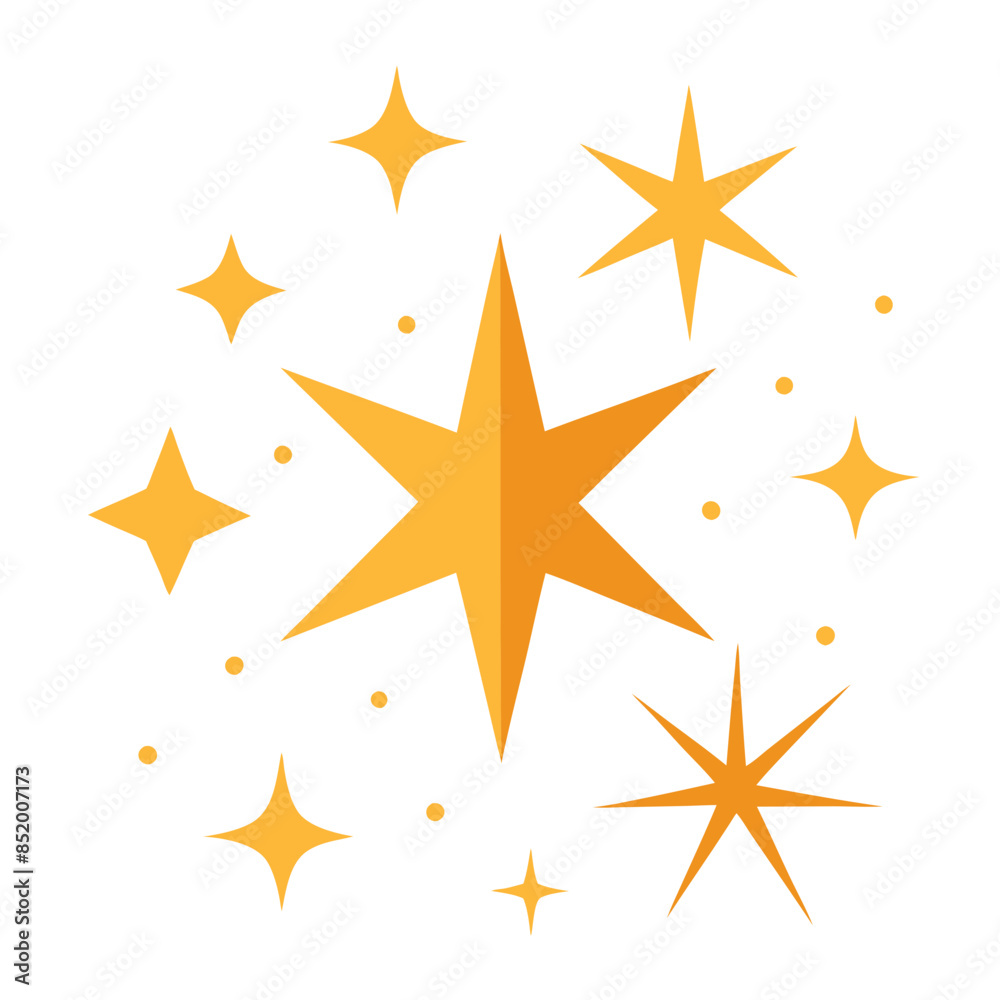 Vector flat sparkling star collection Vector flat sparkling star collection
