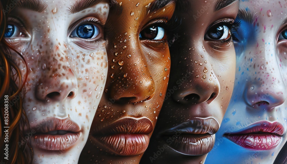 Faces of people of different races living on planet Earth Stock ...