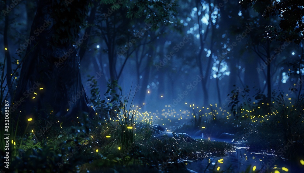 A picture of fireflies on a lawn dispelling the darkness with their ethereal glow A picture of fireflies on a lawn dispelling the darkness with their ethereal glow