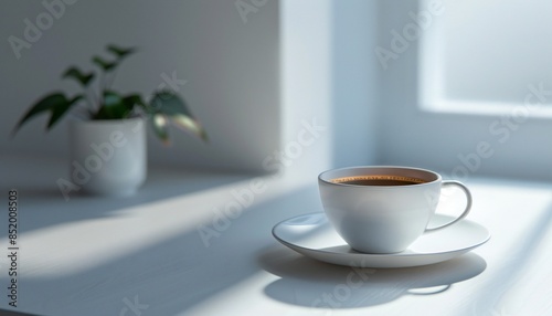 Wallpaper Mural White cup with coffee and copy space, advertising Torontodigital.ca