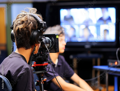 Student Filming in Video Production Class