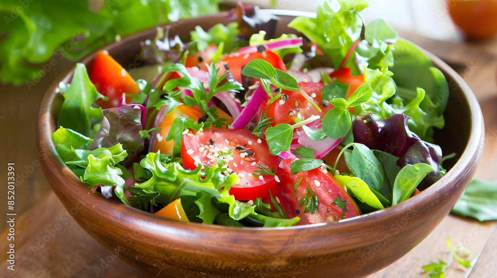 A colorful and healthy salad featuring a variety of fresh vegetables and robust flavors. A colorful and healthy salad featuring a variety of fresh vegetables and robust flavors.