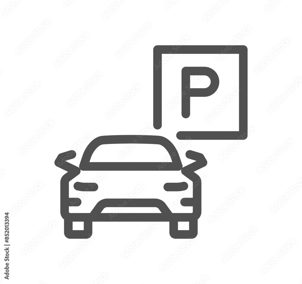 Parking related icon outline and linear vector.
