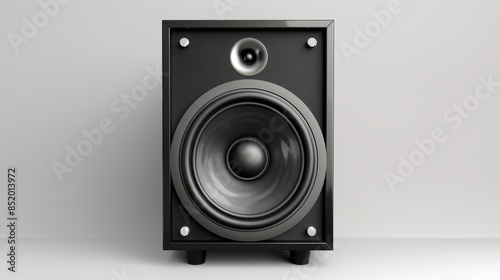 High fidelity speaker isolated on white background, realistic photo for audio enthusiasts