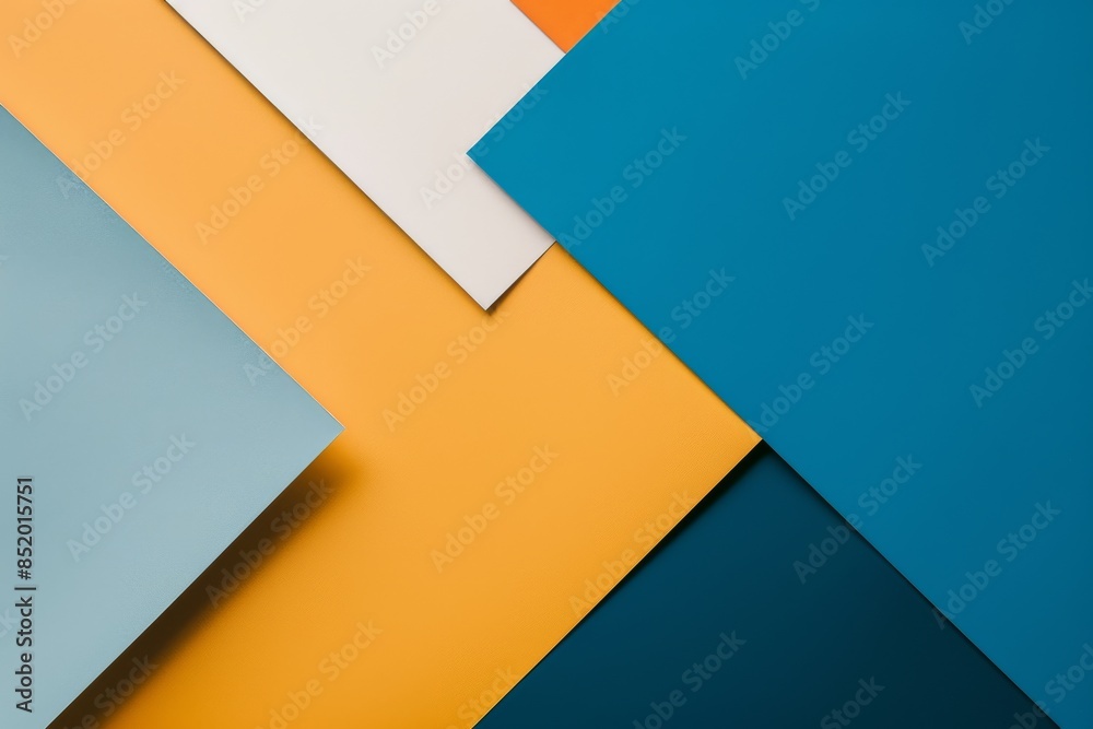 A Symphony of Color: Abstract Geometric Design in Blue, Yellow, and White A Symphony of Color: Abstract Geometric Design in Blue, Yellow, and White