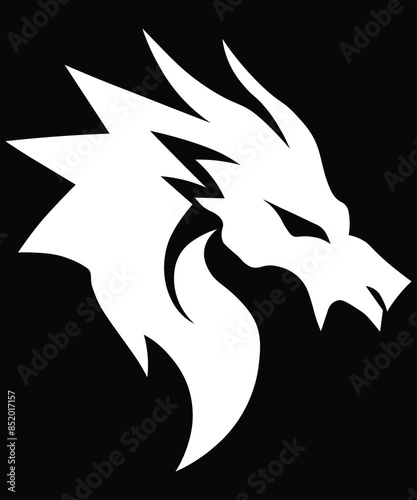 Принти на полотні Flying Dragon Silhouette Vector