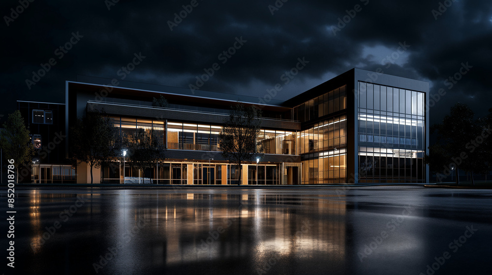 Fototapeta premium Modern Building at Night