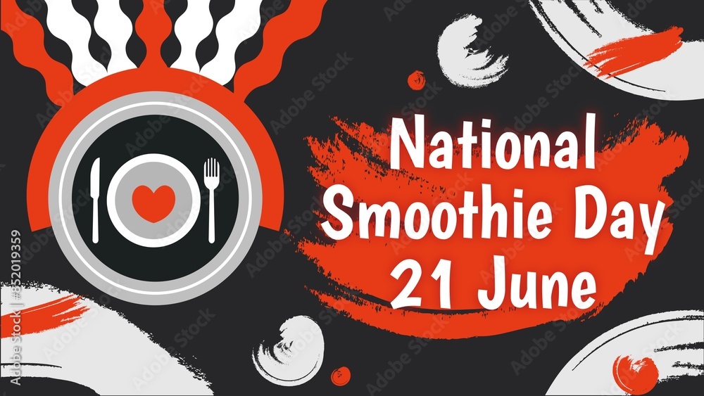 Fototapeta premium National Smoothie Day web banner design illustration 