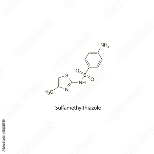 Netarsudil flat skeletal molecular structure Anti glaucoma drug used in Glaucoma treatment. Vector illustration scientific diagram.