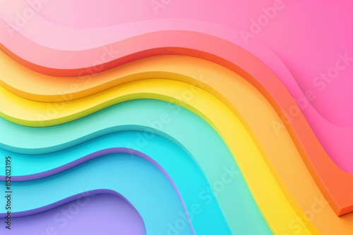 Wavy Rainbow Hues in a Digital Landscape