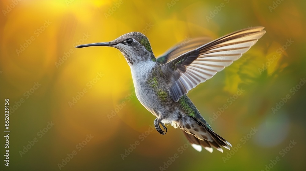 Background with a hummingbird in-flight, AI-generative Background with a hummingbird in-flight, AI-generative