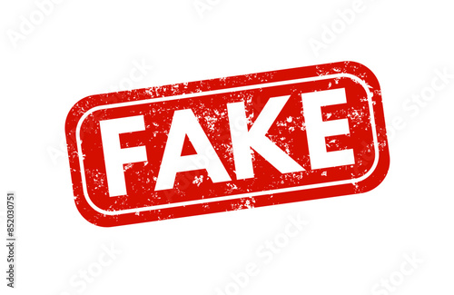 fake - rubber stamp, marking, vector illustration
