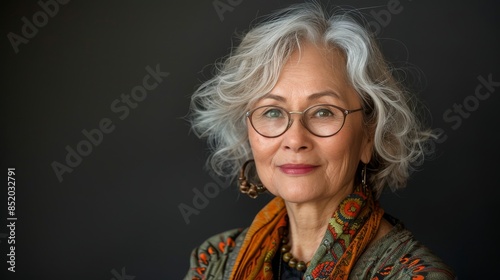 Woman With Glasses and Orange Scarf