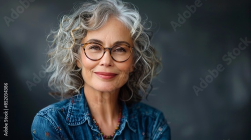 Woman in Glasses Standing by Concrete Wall