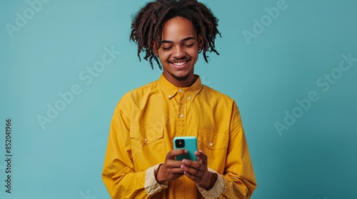 Man With Dreadlocks Holding Cell Phone