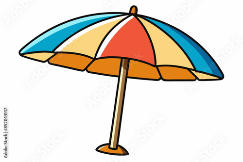 cartoon seaside umbrella vector illustration