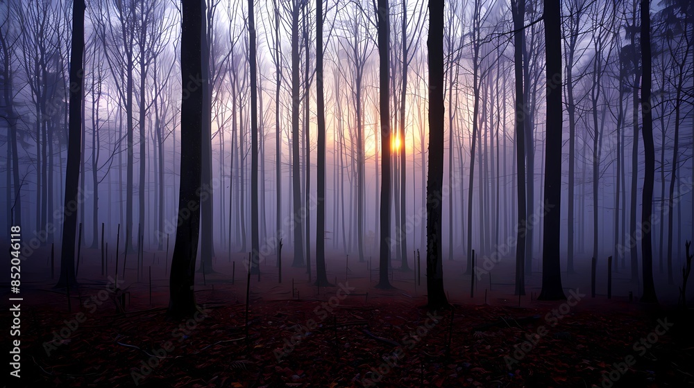 Obraz premium sunset in the forest