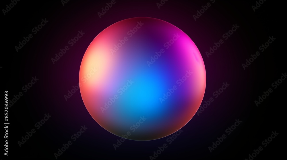 Fototapeta premium Vibrant Gradient Sphere with Multi-Colored Glowing Effects on Dark Background