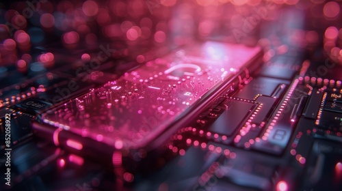 Pink Cell Phone on Table