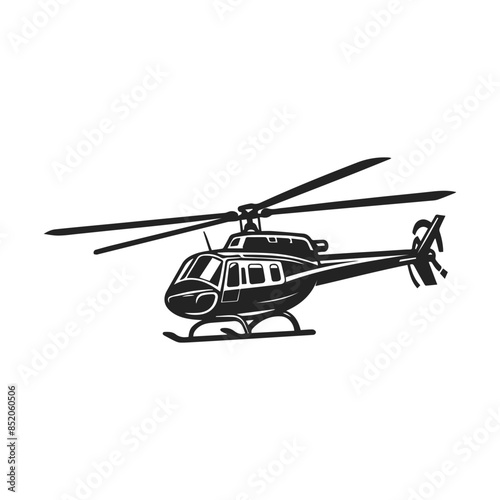 helicopter icon symbol vector illustration. helicopter front view vector design. Black silhouette of helicopter on white background.