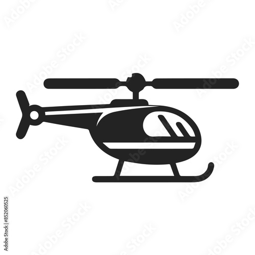 helicopter icon symbol vector illustration. helicopter front view vector design. Black silhouette of helicopter on white background.