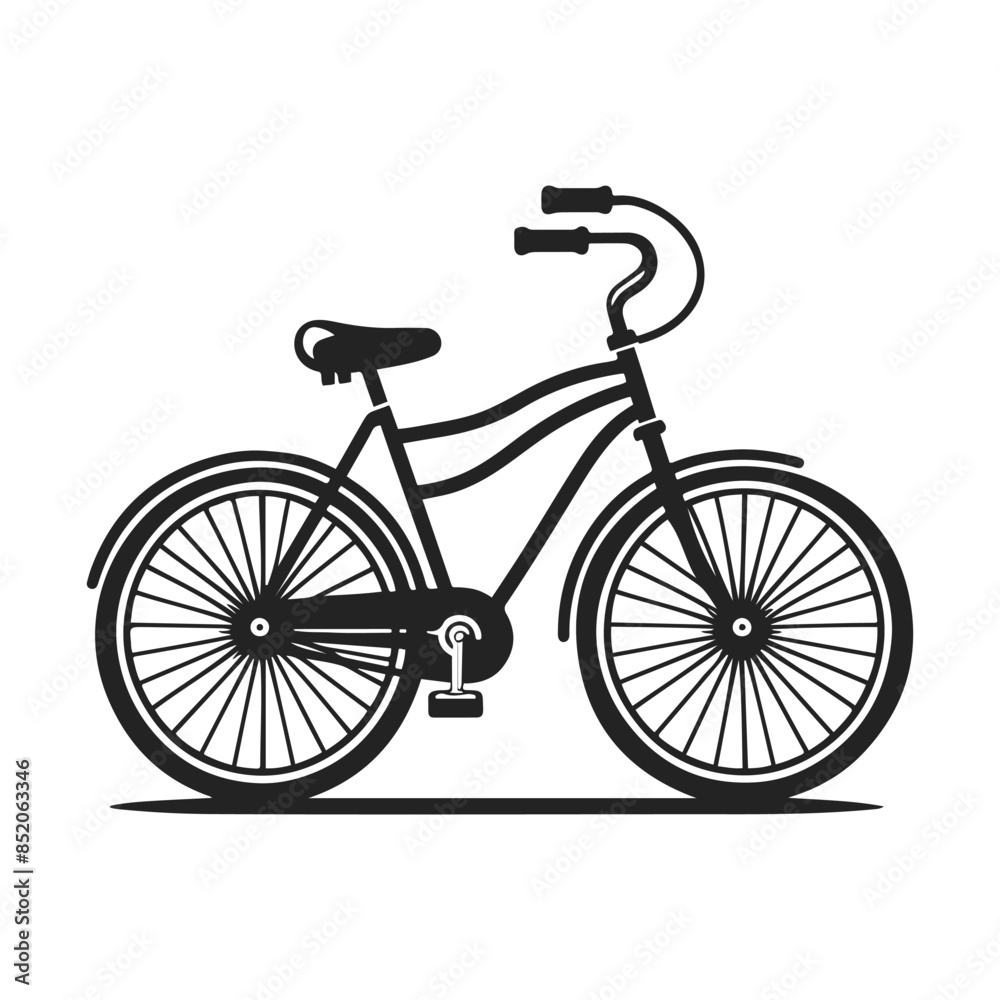 Illustration of a old bicycle icon or logo in a flat style. Illustration of a old bicycle icon or logo in a flat style.