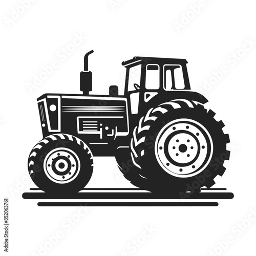 Farming tractor icon logo. Agriculture and farmer concept. Isolated vector illustration
