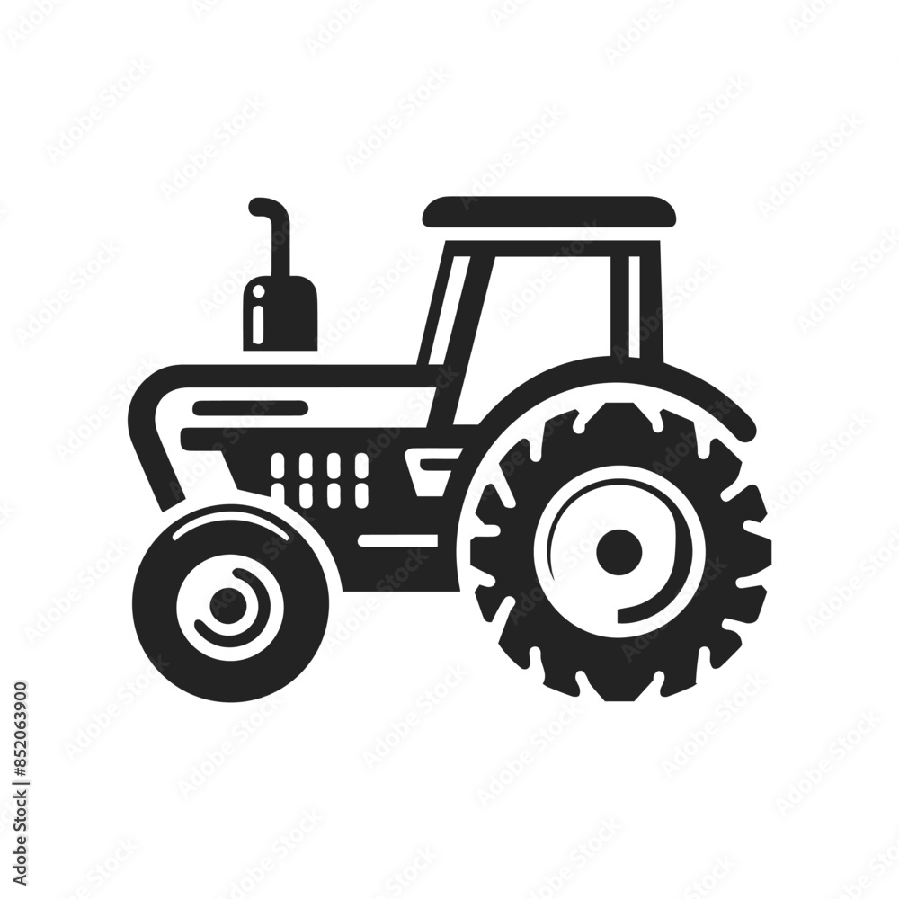 Farming tractor icon logo. Agriculture and farmer concept. Isolated vector illustration Farming tractor icon logo. Agriculture and farmer concept. Isolated vector illustration