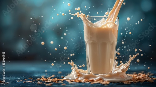 Glass of Milk With Splash photo