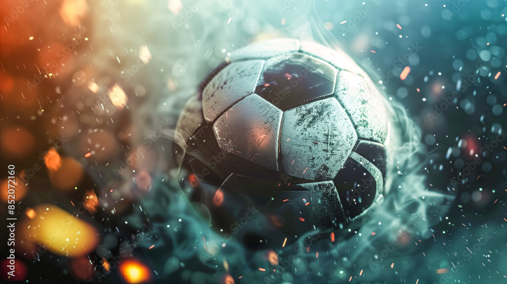 Fototapeta premium Football background ball on the grass