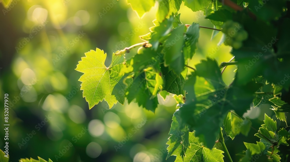 Grapevine Close up with Leaf Cover Grapevine Close up with Leaf Cover