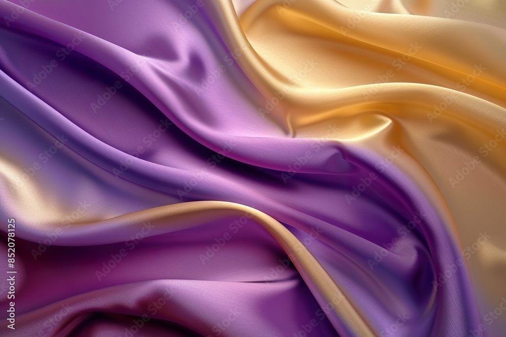 Fototapeta premium A purple and yellow fabric with a wave pattern