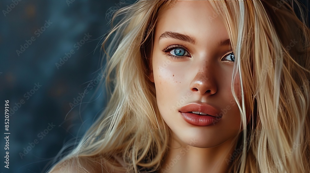 Photo of a beautiful model girl with blonde hair Photo of a beautiful model girl with blonde hair