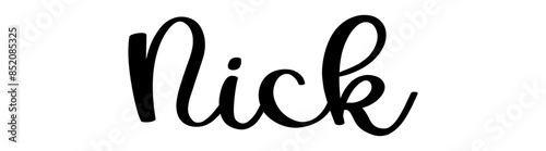 Nick - colore nero - parola nome scritta - ideale per websites, presentazioni, biglietti, banners, sweatshirt, stampe, cricut, silhouette, sublimazioni, etichette, adesivi