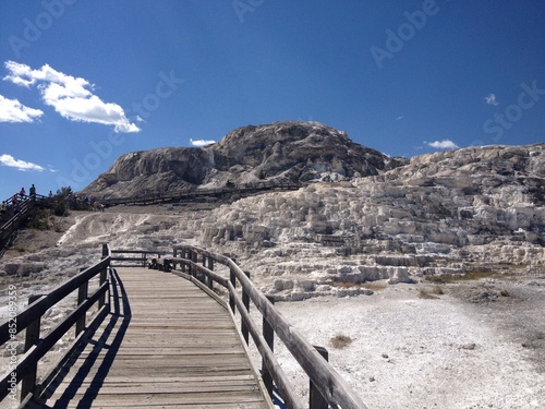 bridge in the travertine mountains Yellowstone