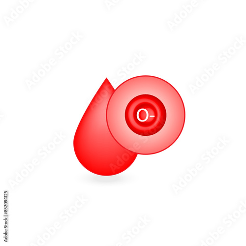 O negative, universal donor. Blood donation. Vector illustration.	