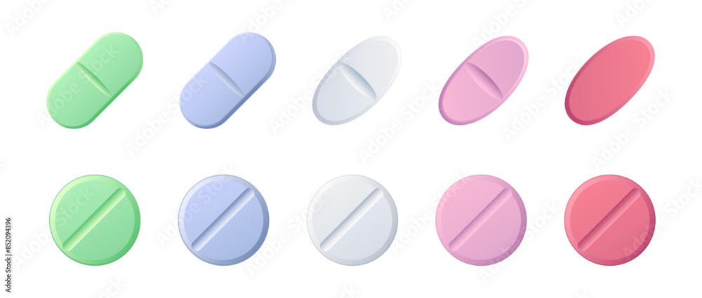 Pills vector realistic collection. Pill medical illustration. Pills vector realistic collection. Pill medical illustration.