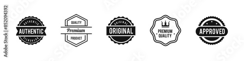 001aPremium quality vector stamp set. Authentic badge flat collection.