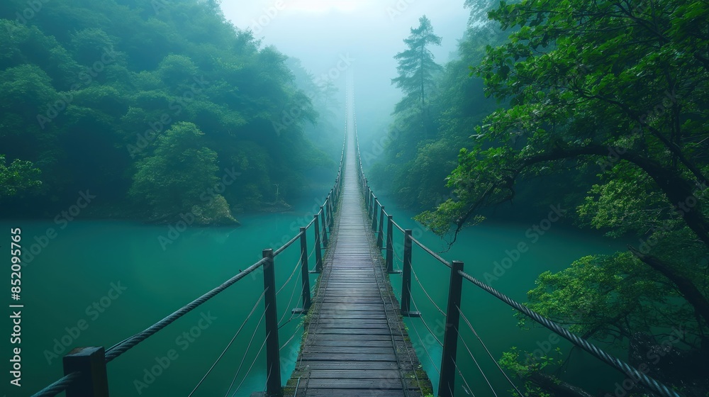 Obraz premium Uma ponte que liga dois lugares, representando a superação de obstáculos e a criação de conexões. Esta imagem simboliza união, progresso e a construção de caminhos