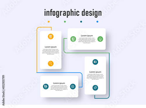 Modern design presentation business infographic template with 4 options	