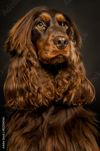 Perro Cocker con peinado 