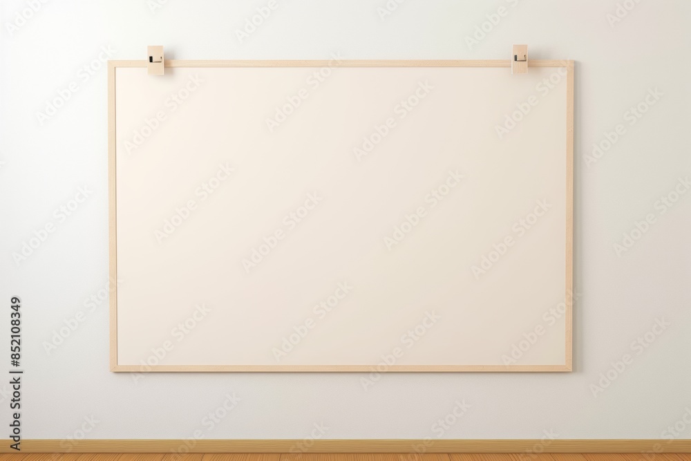 Fototapeta premium Comic book style, Beige huge fine board hanging on a wall