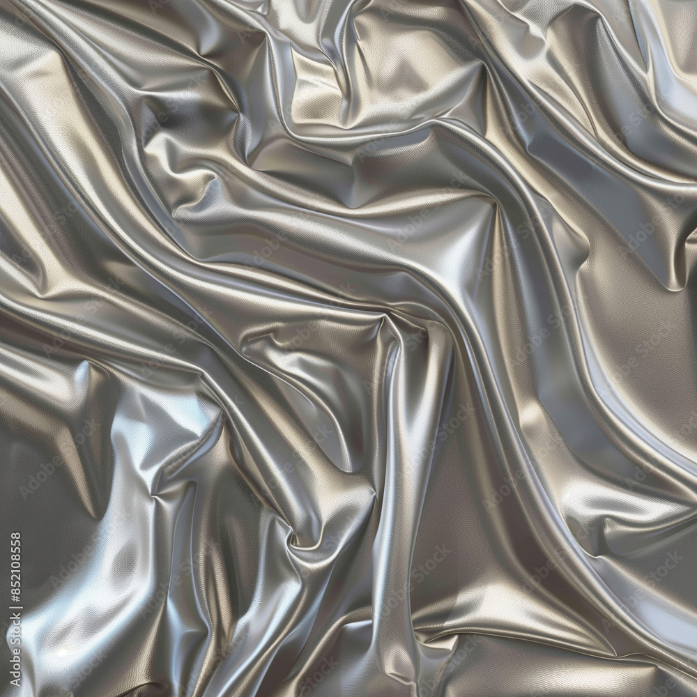 Luxurious soft draped silver satin fabric with smooth texture, elegant and shiny material. Luxurious soft draped silver satin fabric with smooth texture, elegant and shiny material.