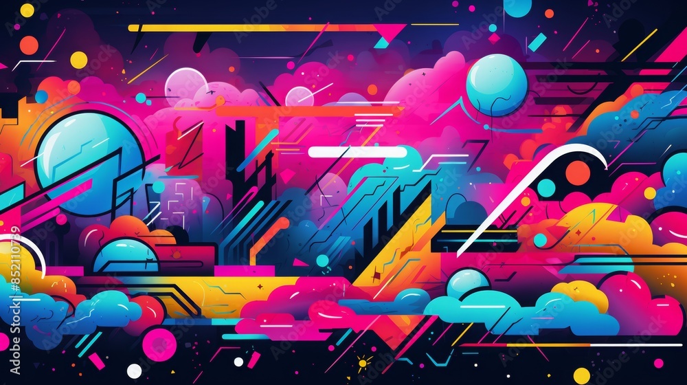 Obraz premium fluorescent colors that pop with intensity.